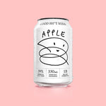 A can of Good Shit apple pre + probiotic soda with condensation