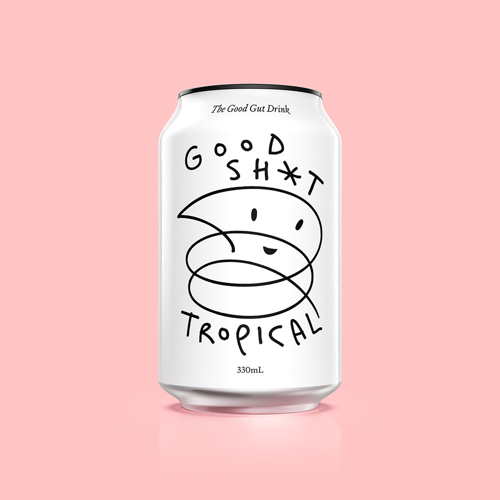 A can of Good Shit tropical pre + probiotic soda